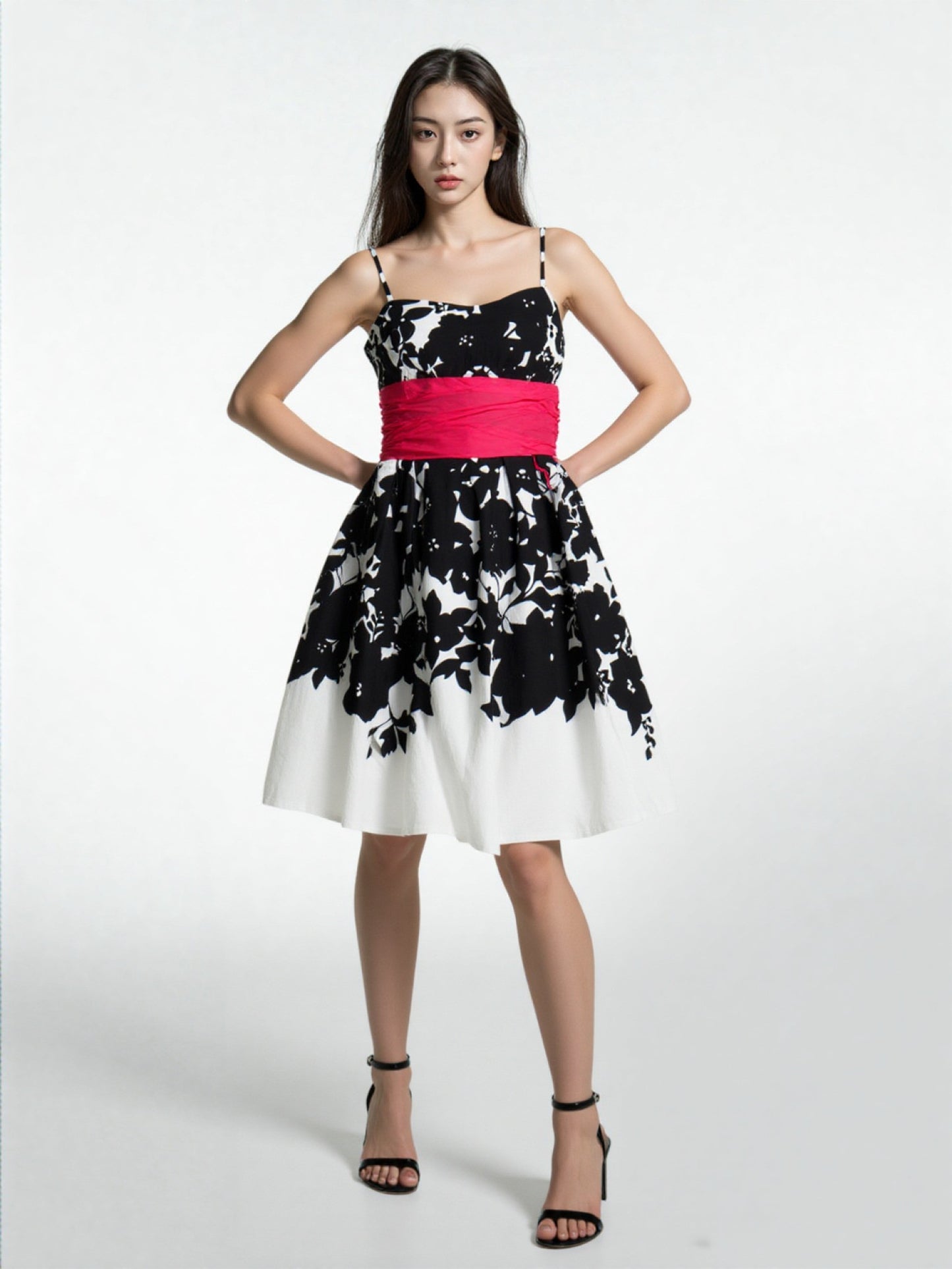 Women Dress B Darlin Juniors Floral Black White Party Dress Size 3/4