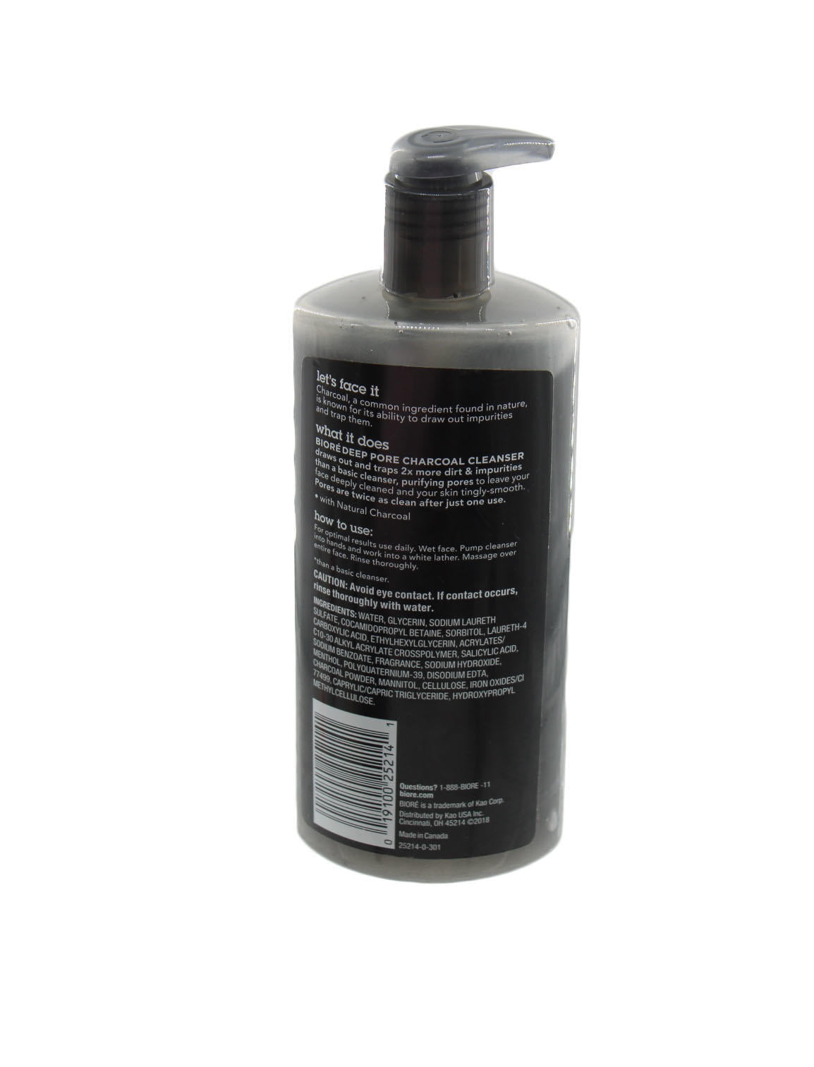 Face Wash Biore Deep Pore Charcoal Facial Cleanser 11.45 fl oz 3 Pack