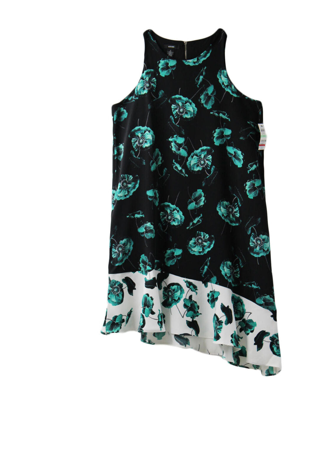 Women Dress Alfani Asymmetrical Sheath Floral Print Dress Size 8 Multicolor