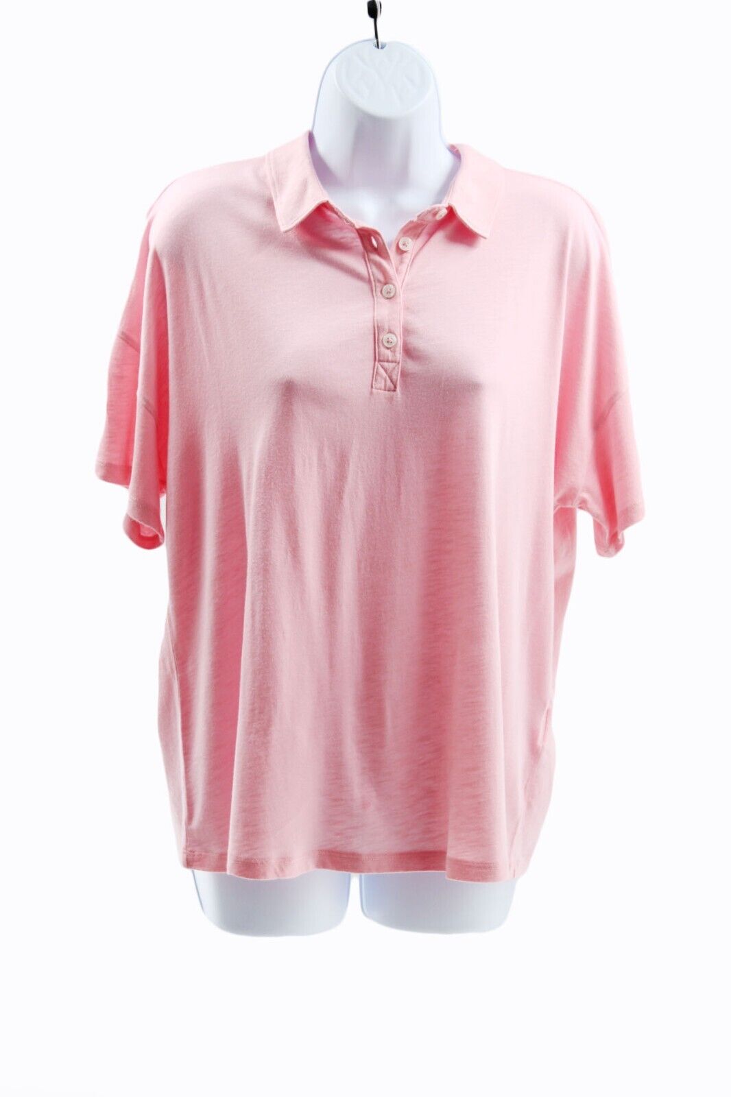 Style & Co Pink Polo Top Size Large