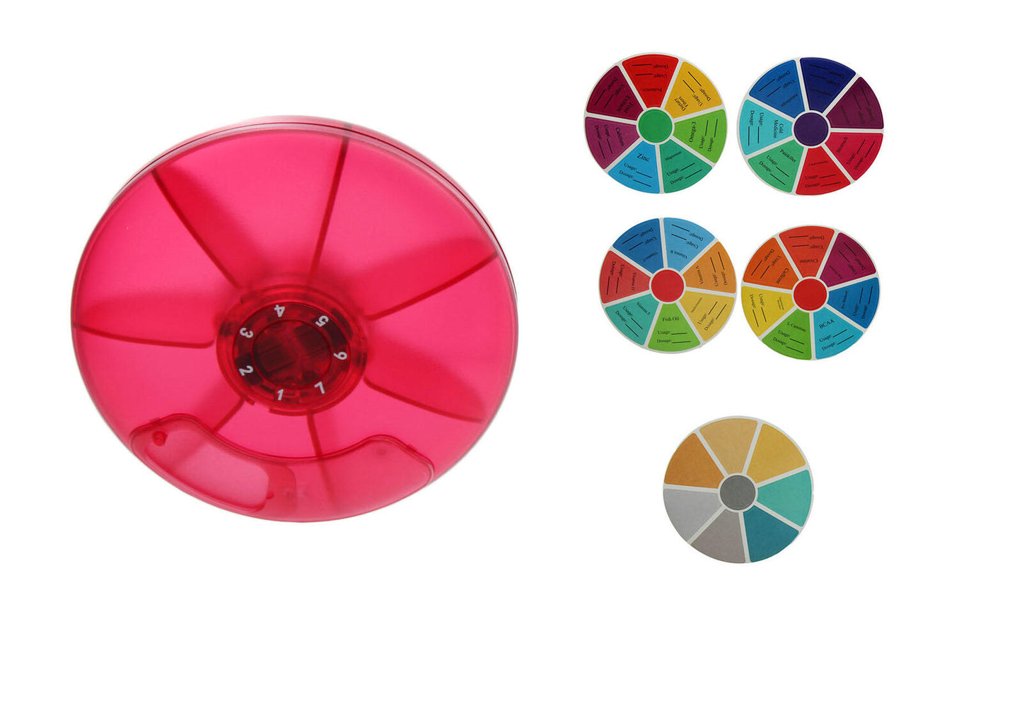 Pill Organizer FYY Travel Weekly Pill Organizer Red