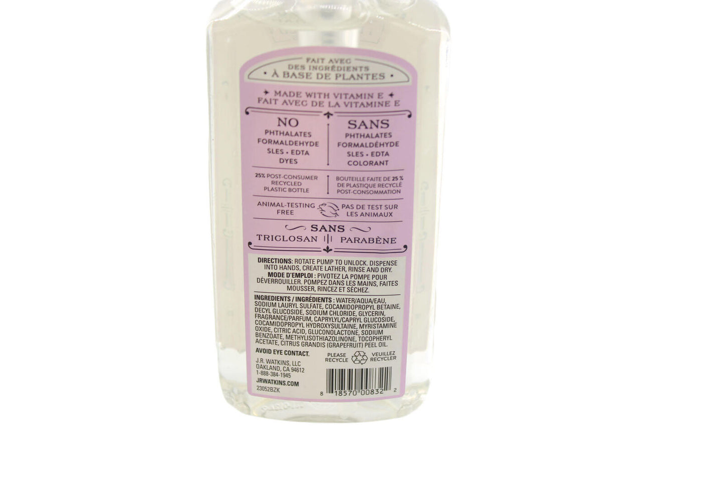 Hand Soap J.R. Watkins Liquid Lavender Hand Soap 11 fl oz