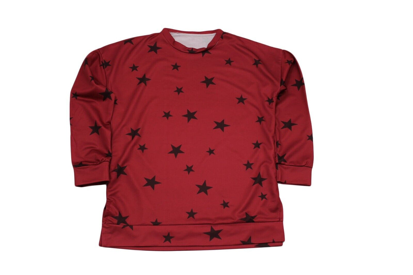 Women Top Unbranded Long Sleeve Star Design Size M Red