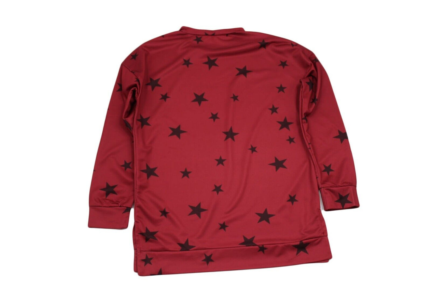 Women Top Unbranded Long Sleeve Star Design Size M Red