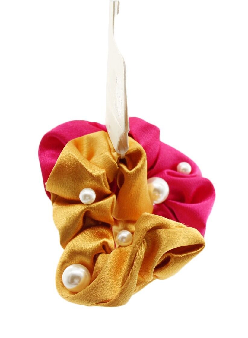 Hair Ties A New Day Satin and Pearl Hair Twister Set 2pc Pink/Yellow