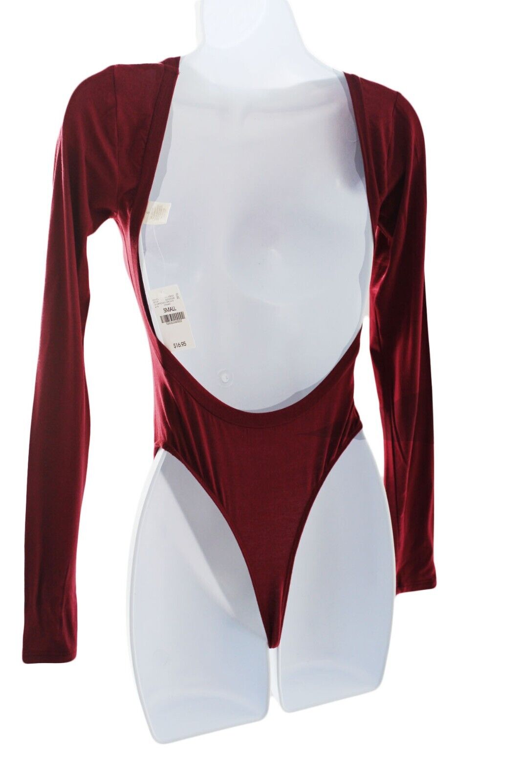 Wet Seal Bodysuit Junior Savage Open Back Burgundy Thong Size Small