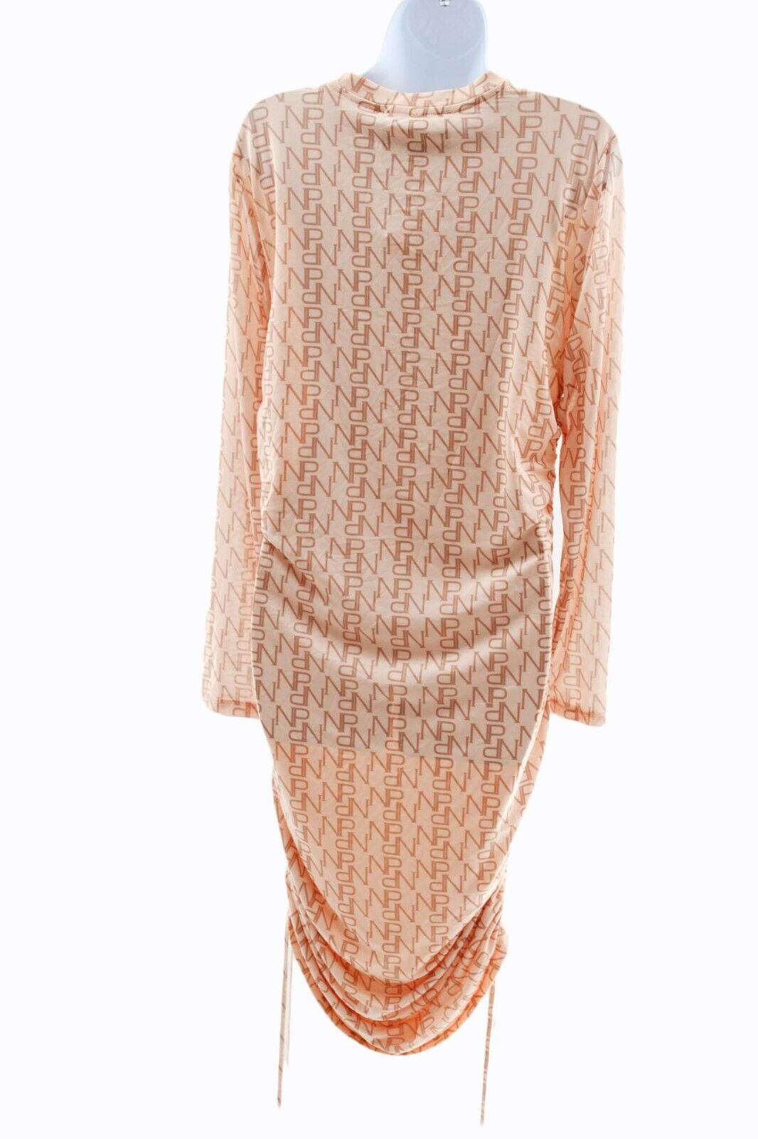 Nina Parker Trendy Plus Size Printed Side-Ruched Dress Size 1X Tan