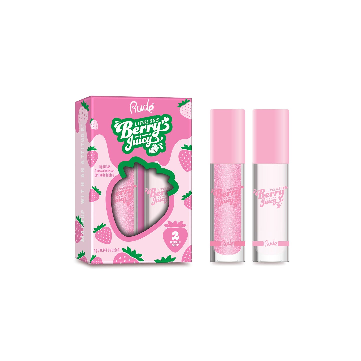 RUDE Berry Juicy Lip Gloss Duo Flirty / Pure Duo