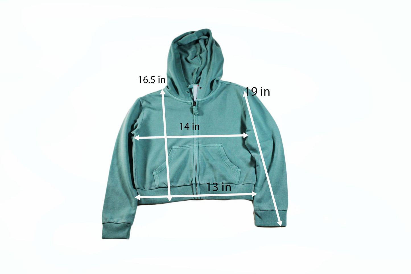 Cat & Jack Big Girls French Terry Zip-Up Hoodie Sweatshirt Size M Ocean Green