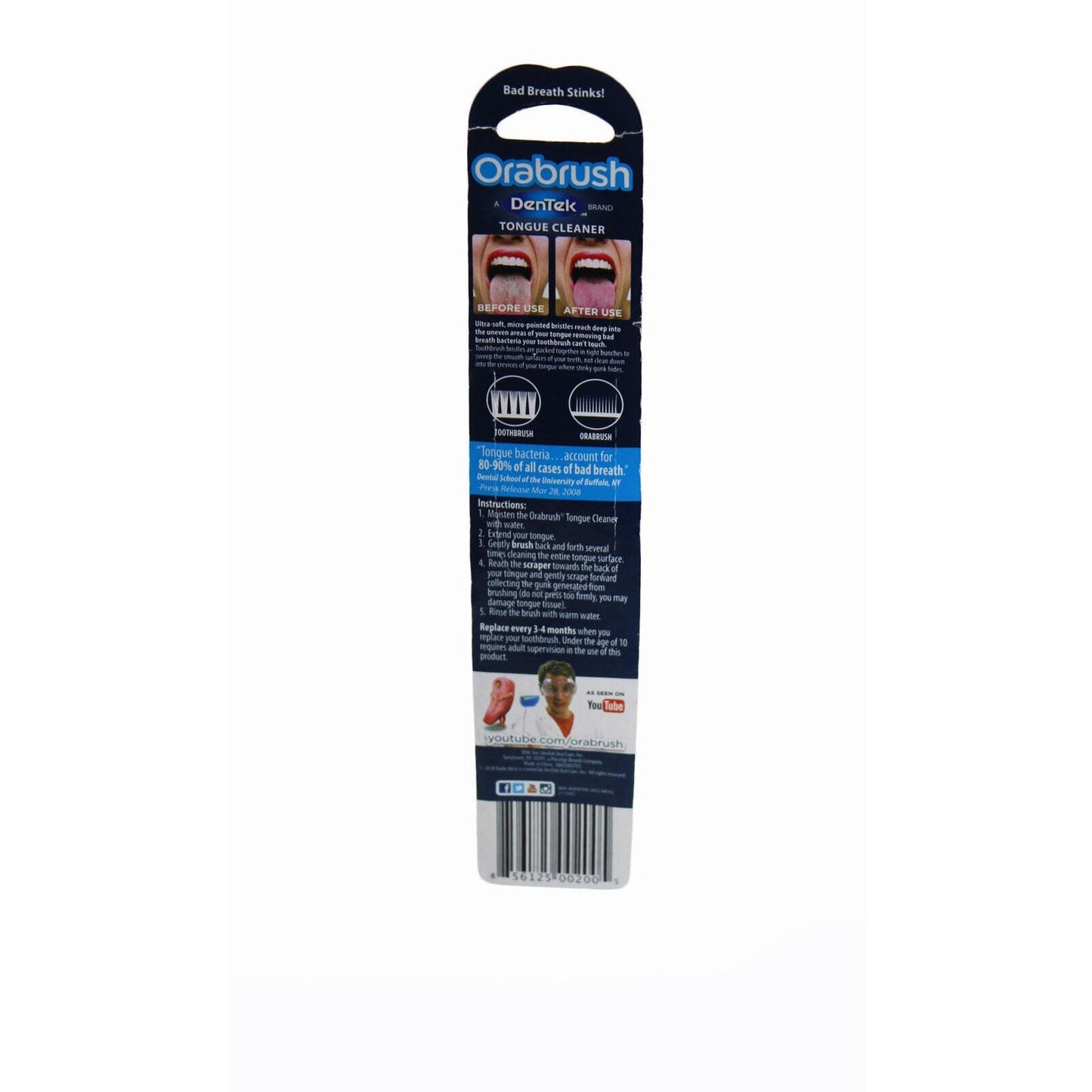 Tongue Cleaner Orabrush Fresh Breath Tongue Cleaner 1 Count