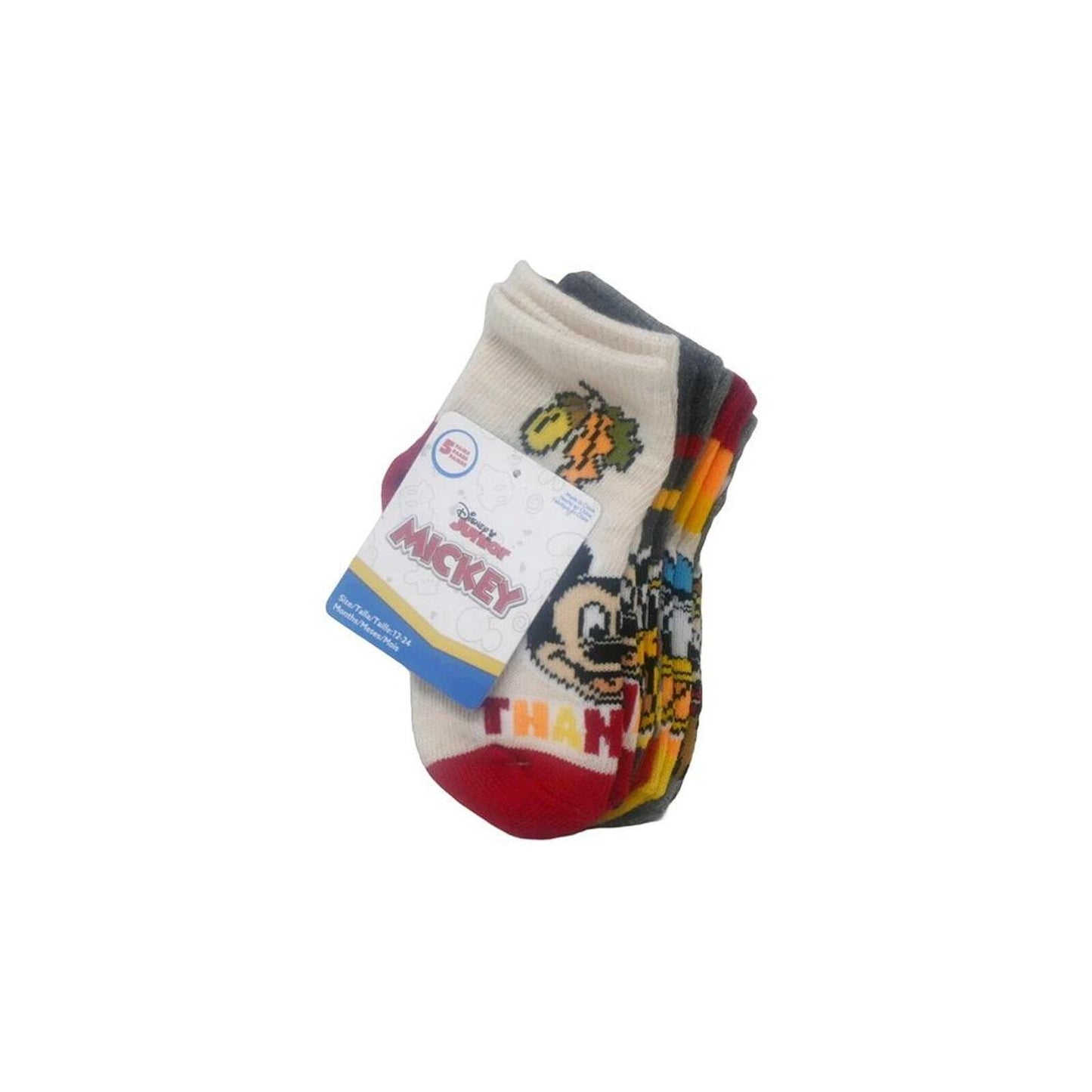 Baby Boys Socks Thankful 5 Pairs Baby Quarter Socks in Sizes 12-24 Months