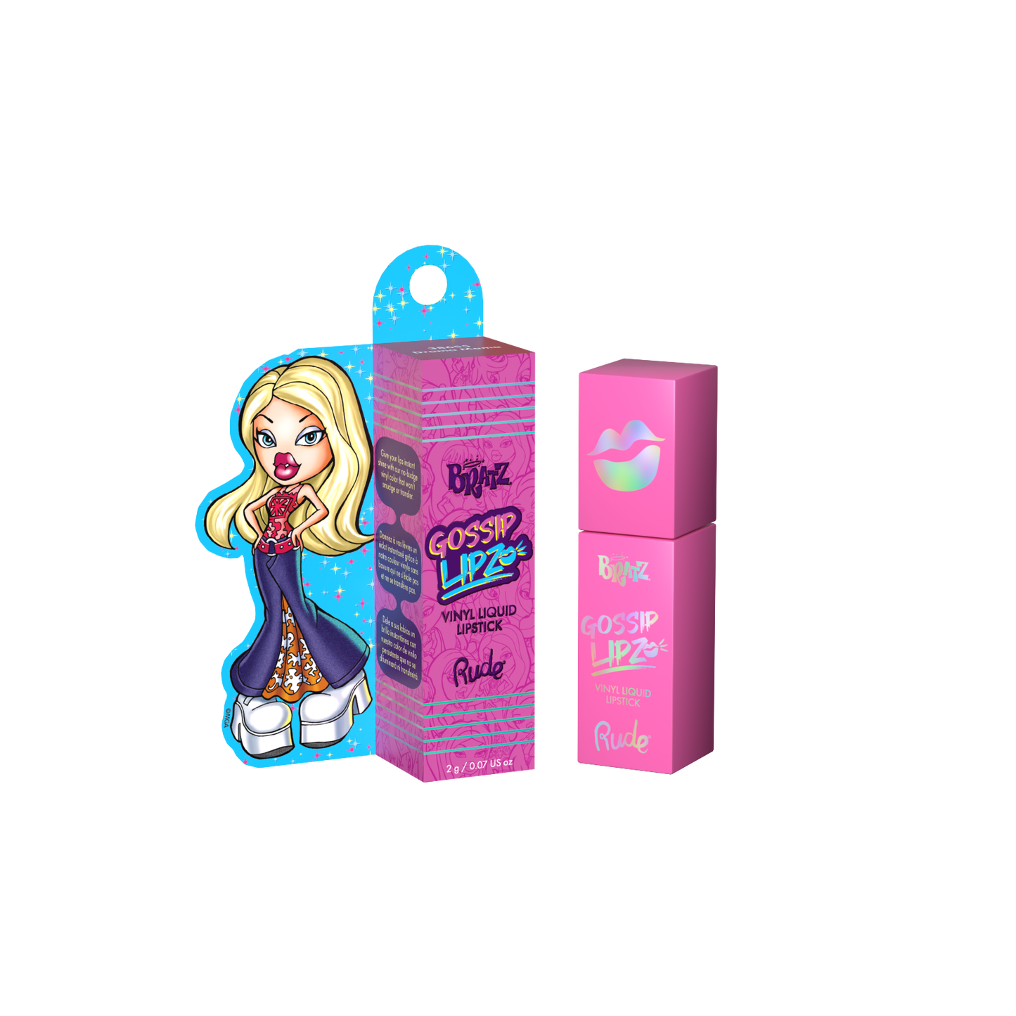 RUDE Bratz Gossip Lipz Vinyl Liquid Lipstick Drama Mama 0.07 oz