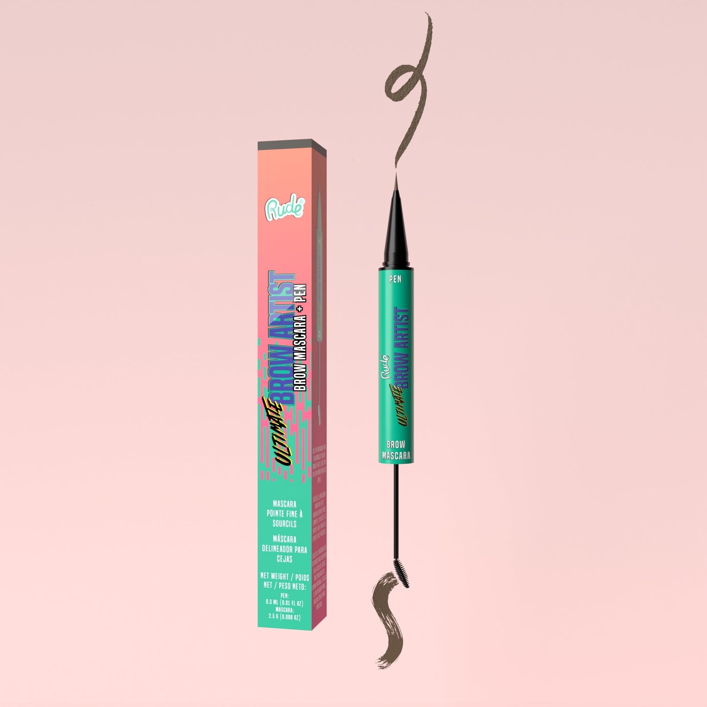 RUDE Ultimate Brow Artist Brow Mascara and Pen Taupe