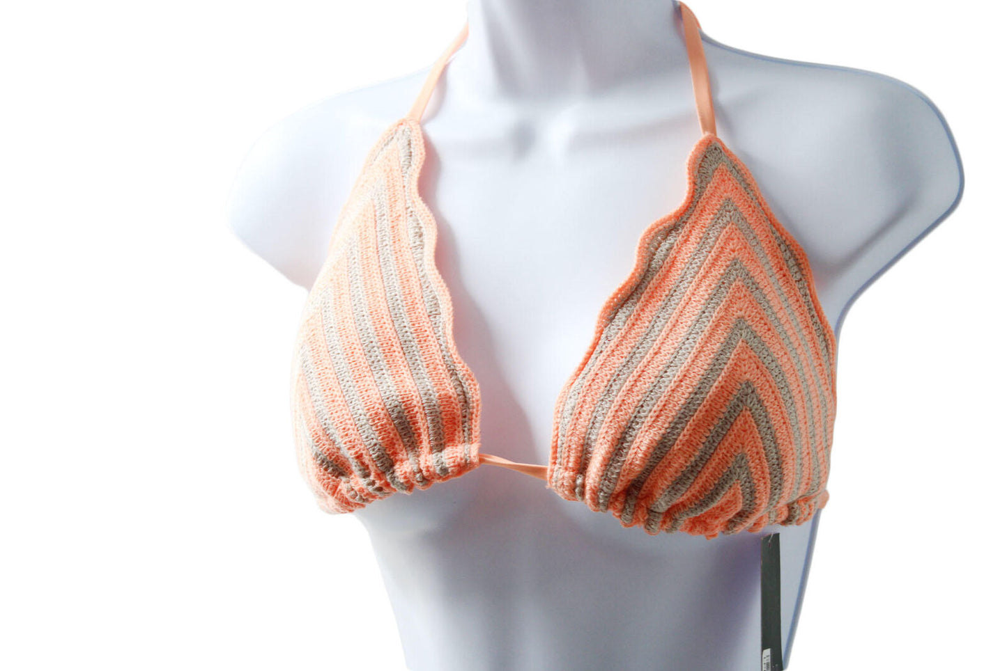 Teen Bikini Wild Fable Missy Women's Crochet Triangle Bikini Top Peach Size XL