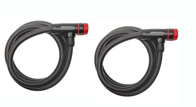 Bicycle Lock Bell Ballistic 610 Cable Lock with Lighted Key - Black 2 Pack