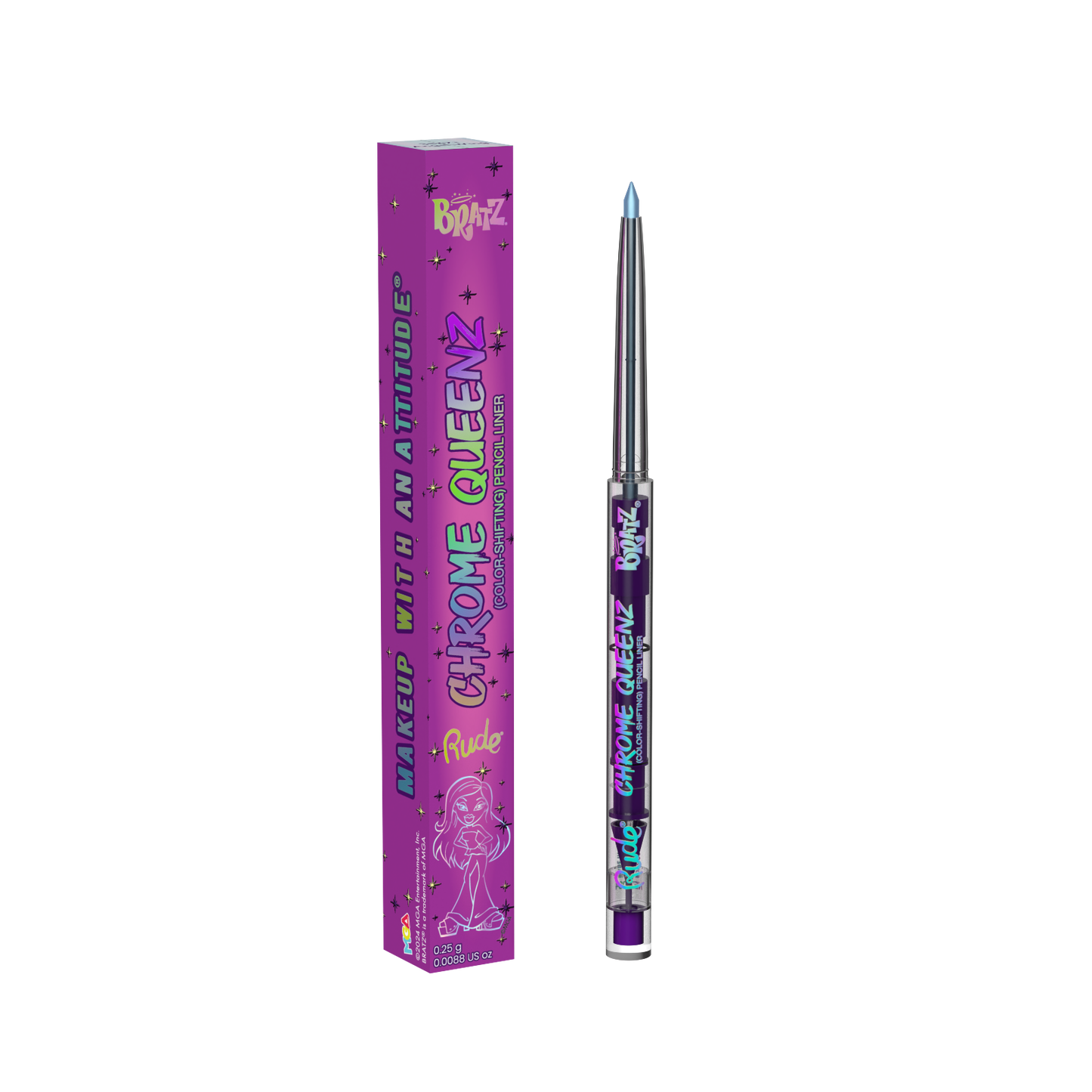 RUDE Bratz Chrome Queenz Pencil Liner Angel Wing 0.0088 US oz