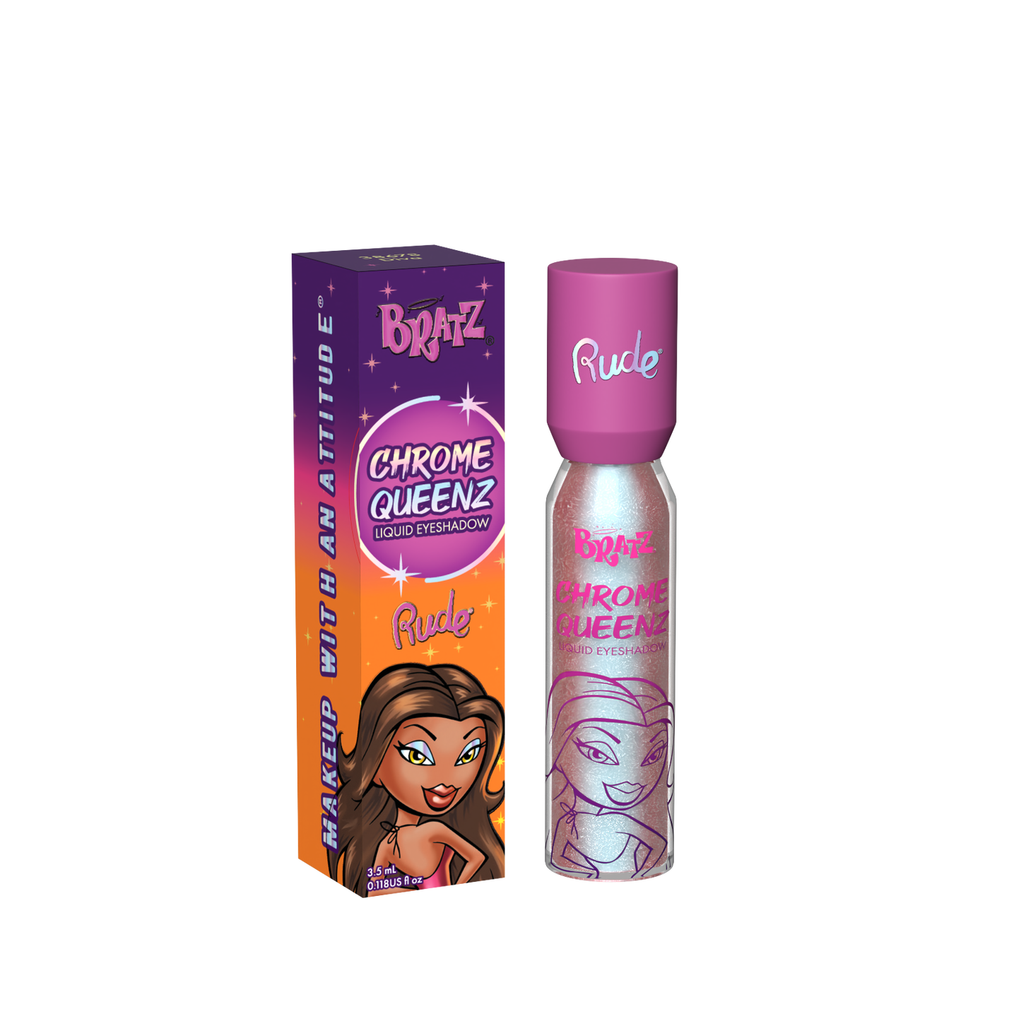 RUDE Bratz Chrome Queenz Liquid Eyeshadow Diva 0.118 oz
