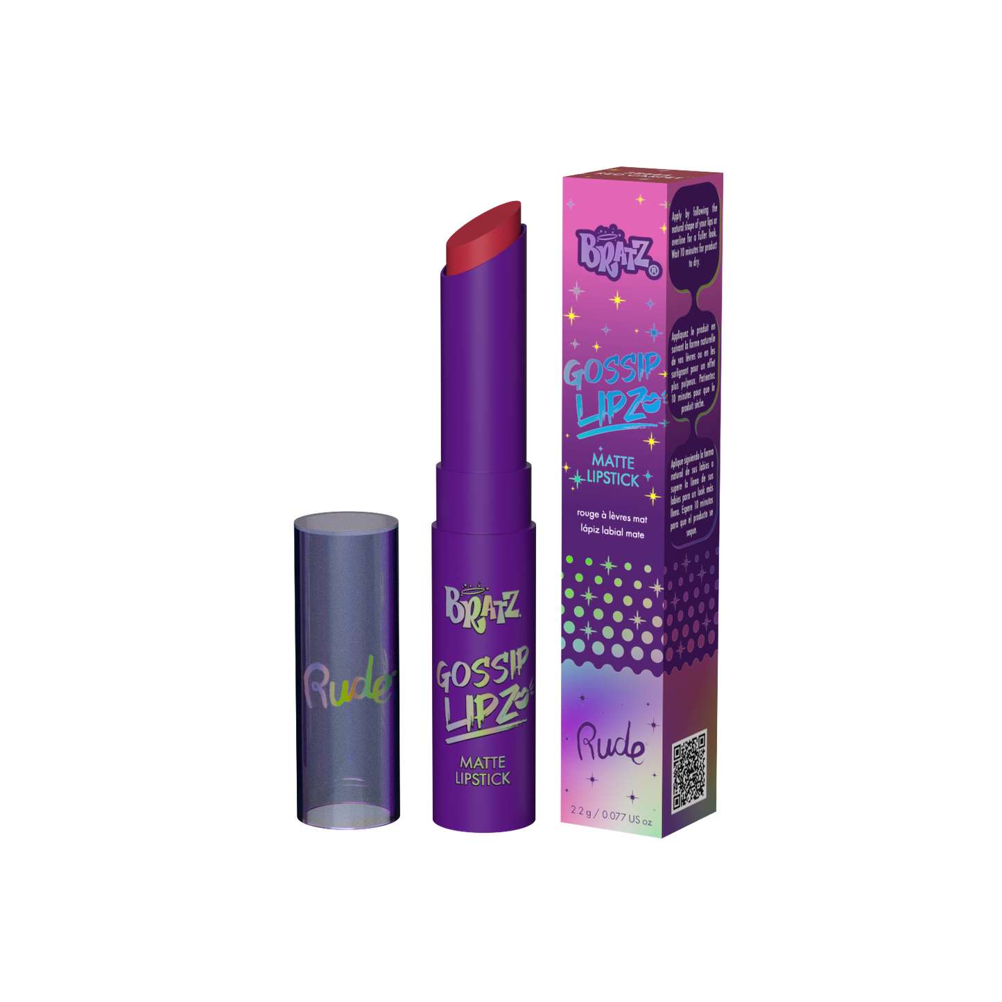 RUDE Bratz Gossip Lipz Matte Lipstick Bonita 0.077 oz