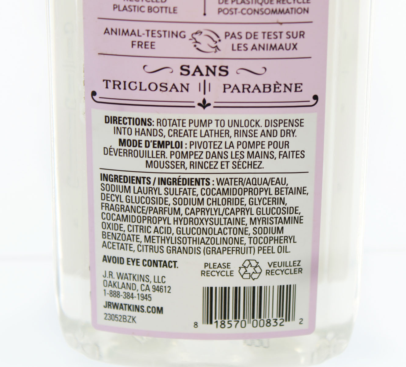 Hand Soap J.R. Watkins Liquid Lavender Hand Soap 11 fl oz