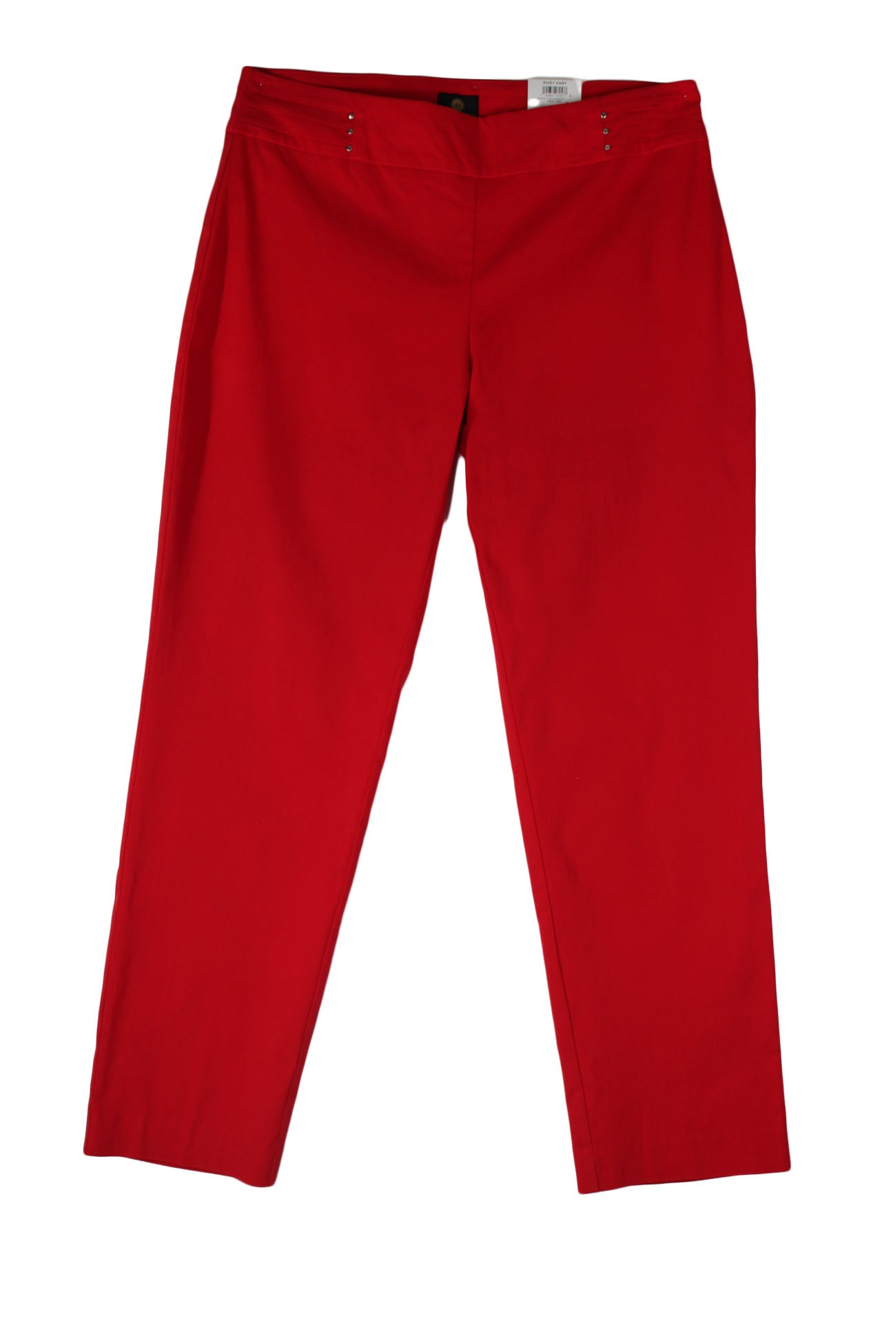 Women Pants JM Collection Rivet Plus Size Tummy Control Slim Leg Size 14W Red