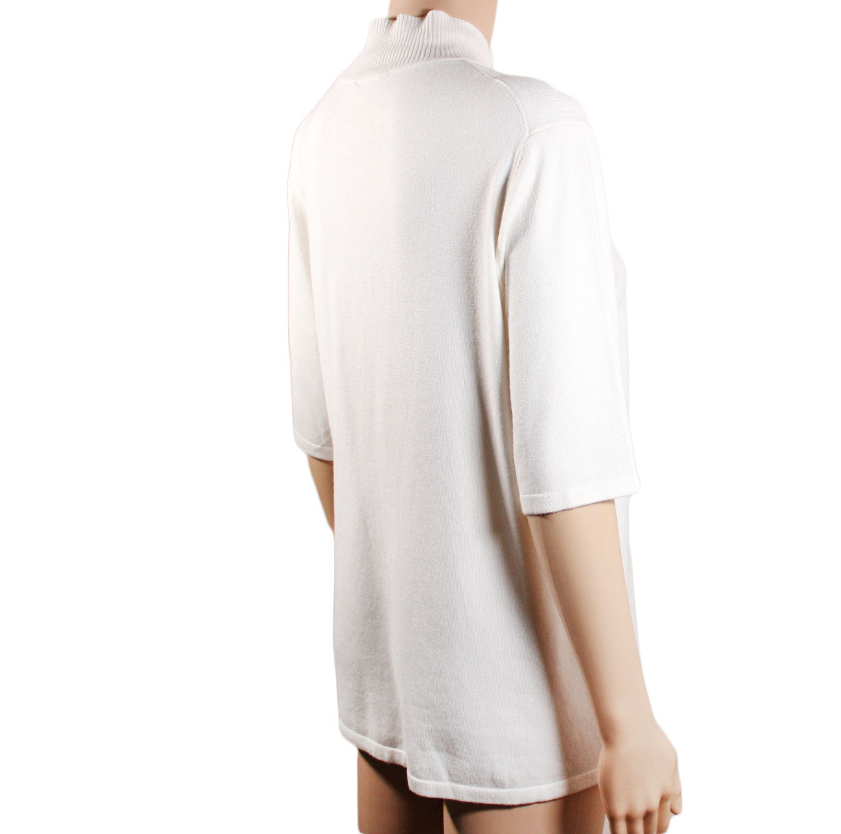 Women Top EP Modern by Evan-Picone Womens Elbow Sleeve Mock Neck Top SZ L Beige