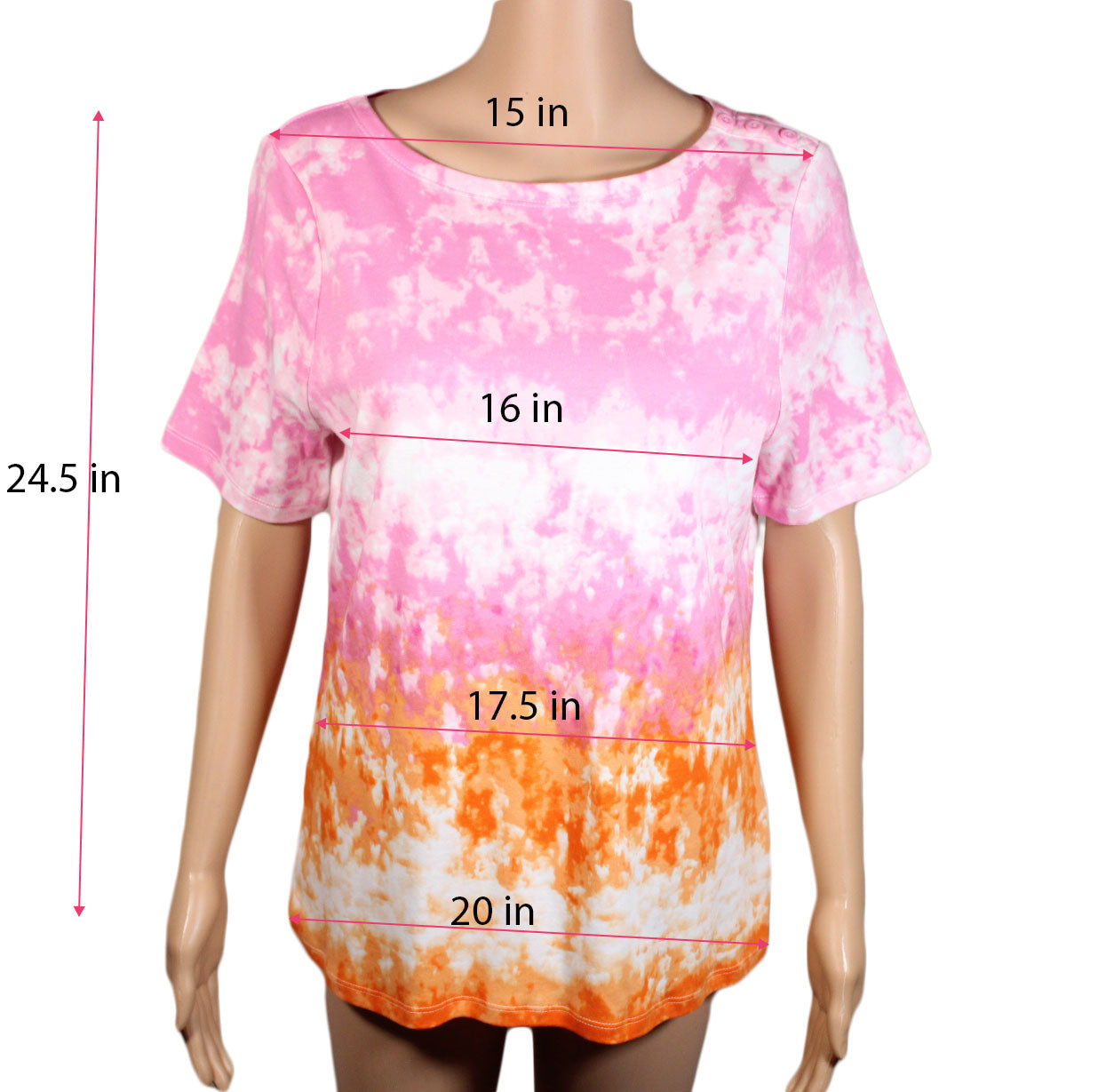 Women Top Charter Club Cotton Tie-Dyed Top Size M Multicolor
