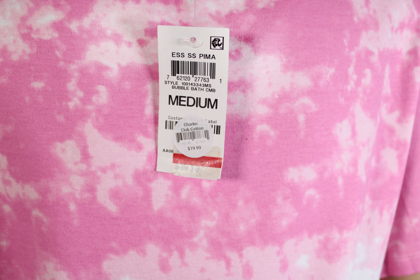 Women Top Charter Club Cotton Tie-Dyed Top Size M Multicolor