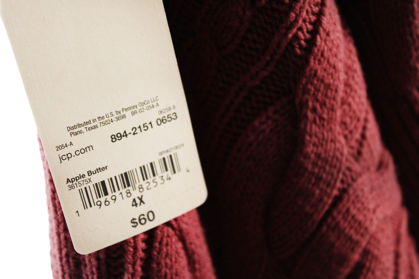 Women Sweater St. John's Bay Plus Turtleneck Long Sleeve Cable Knit Pullover 4X