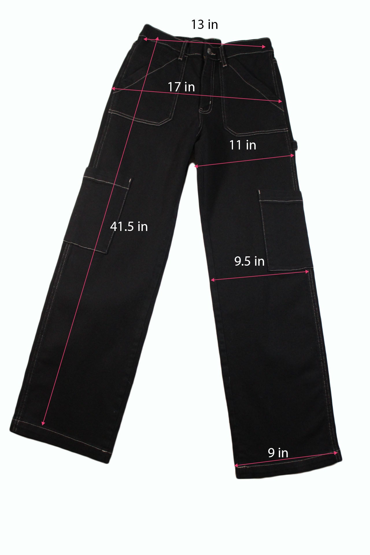 Teen Jeans Arizona Jean Womens Highest Rise Straight Leg Jean Size 4 Black