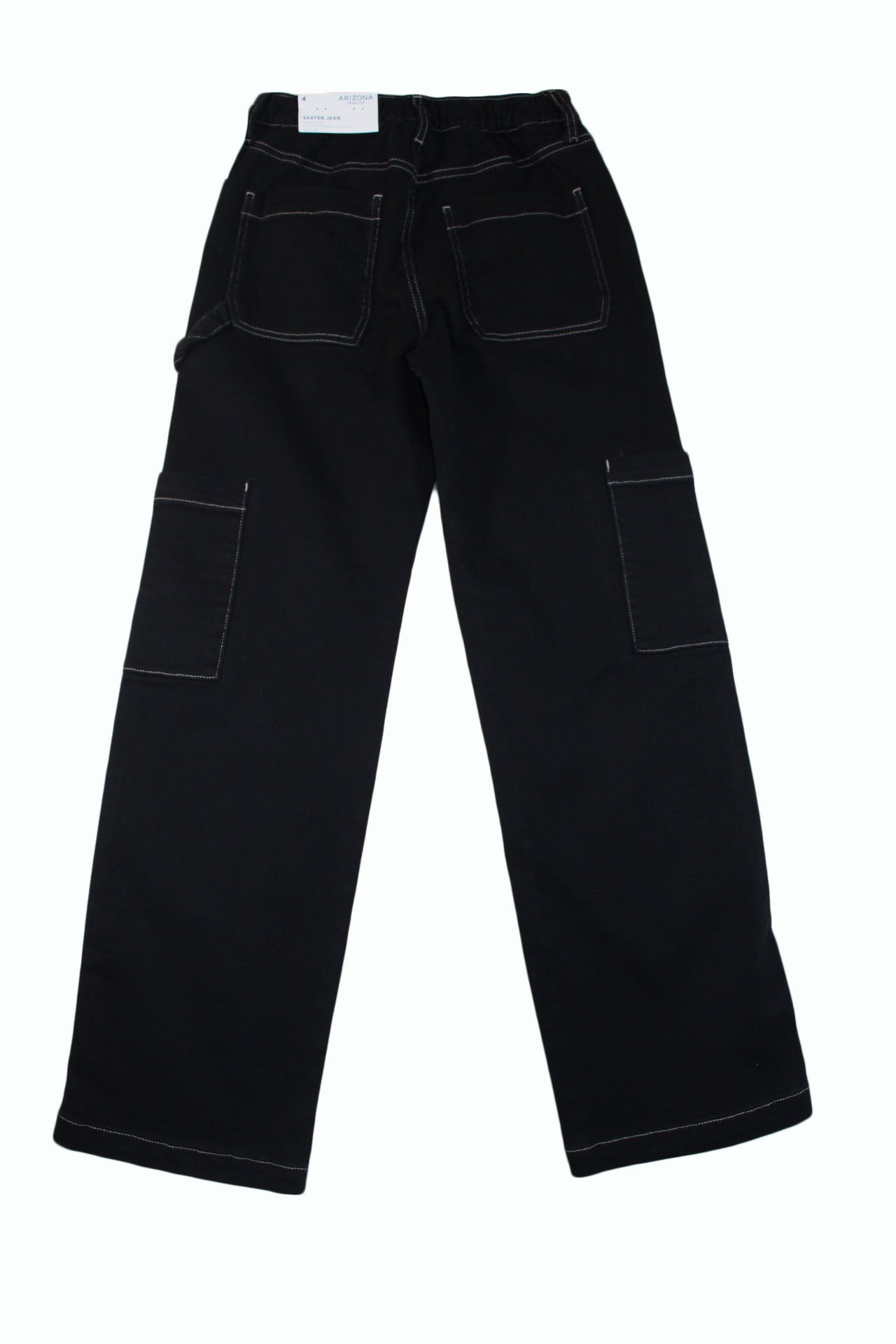 Teen Jeans Arizona Jean Womens Highest Rise Straight Leg Jean Size 4 Black