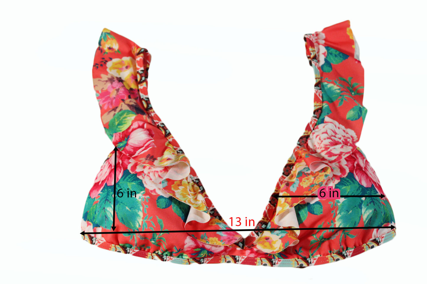 Bikini Top Hobie Floral Multicolor Bikini Swimsuit Top Size Large