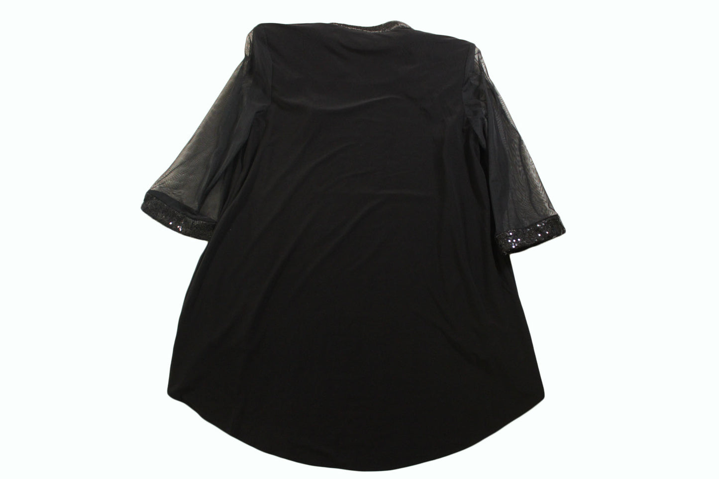 Women Cardigan Maya Brooke Sequin Womens 3/4 Sleeve w/ Shoulder Pads Sz L Blac