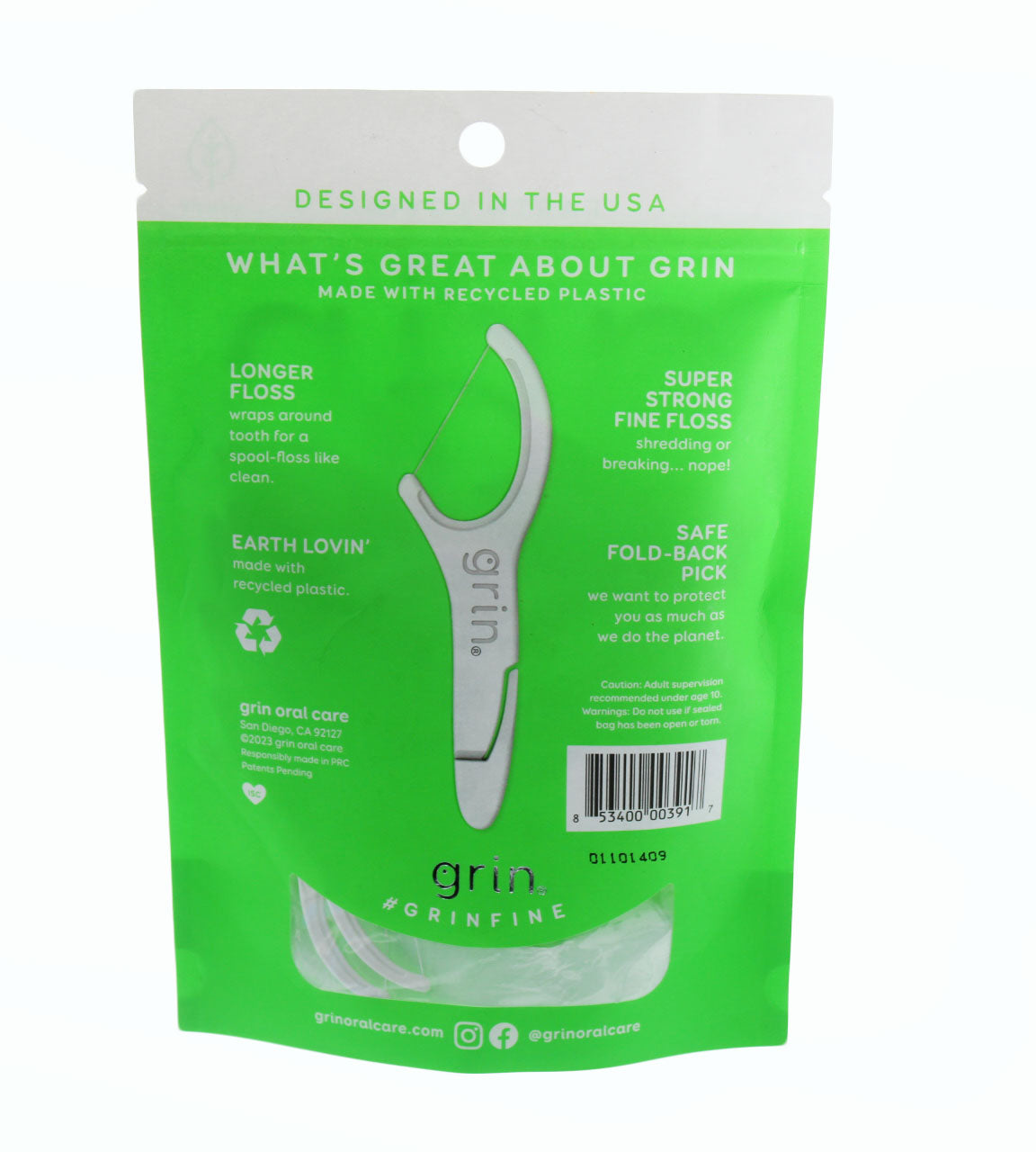 Dental Floss Grin Fine Flosspyx - 75 CT 2Pack