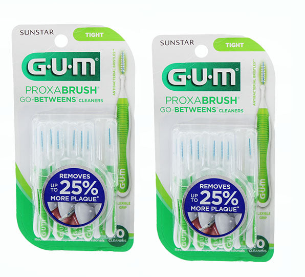 Dental Floss GUM Proxabrush Go Between Cleaners For Tight Teeth 10 Count 2 Pack