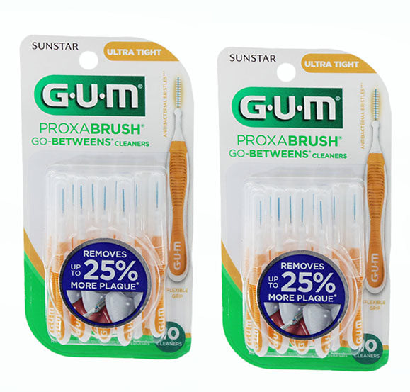 GUM Proxabrush Go Between Cleaners For Ultra Tight Teeth 10 Count 2 Pack
