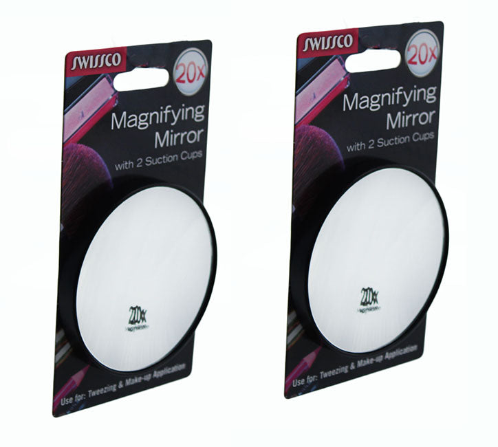 Makeup Mirror 20x Magnification 2Pk Black