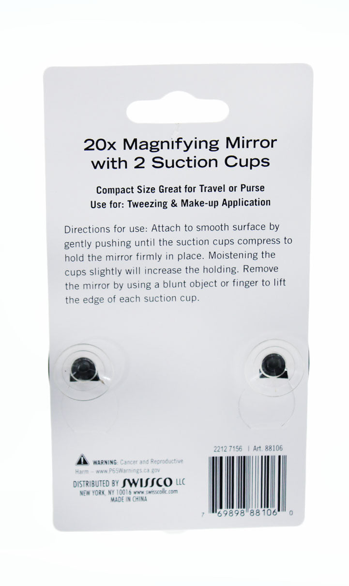 Makeup Mirror 20x Magnification 2Pk Black