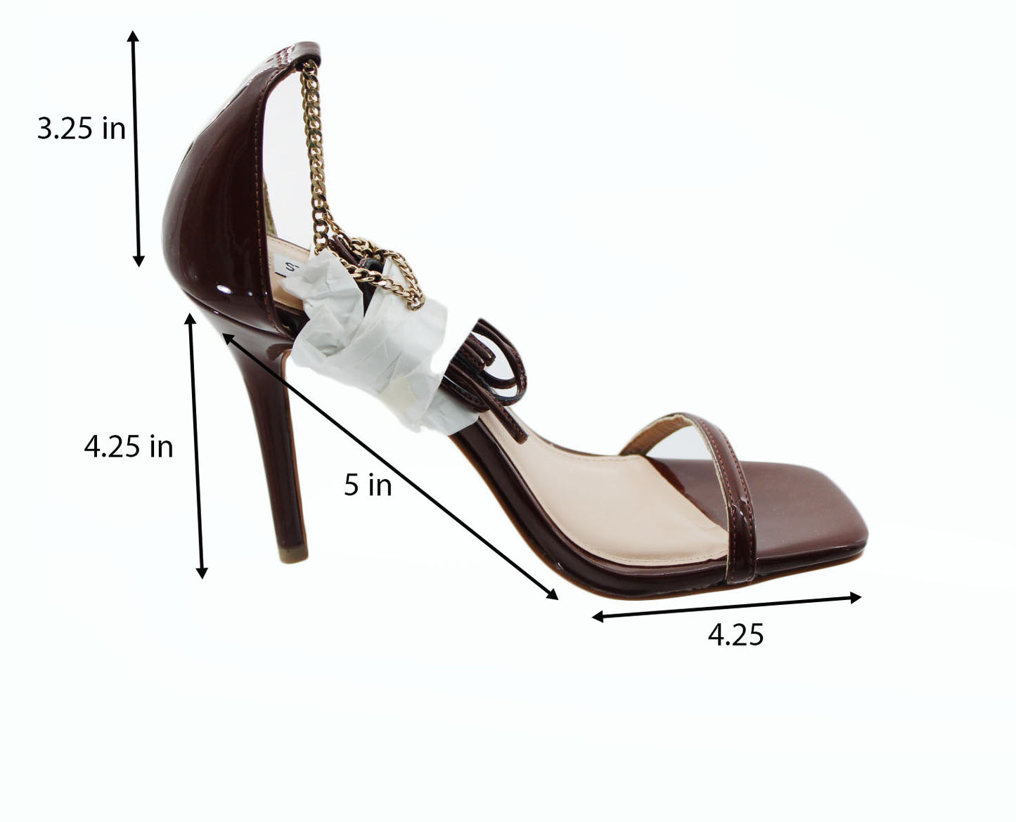 Women Sandals Steve Madden Wister Chain Trim Strappy Sandals Size 7 Cognac