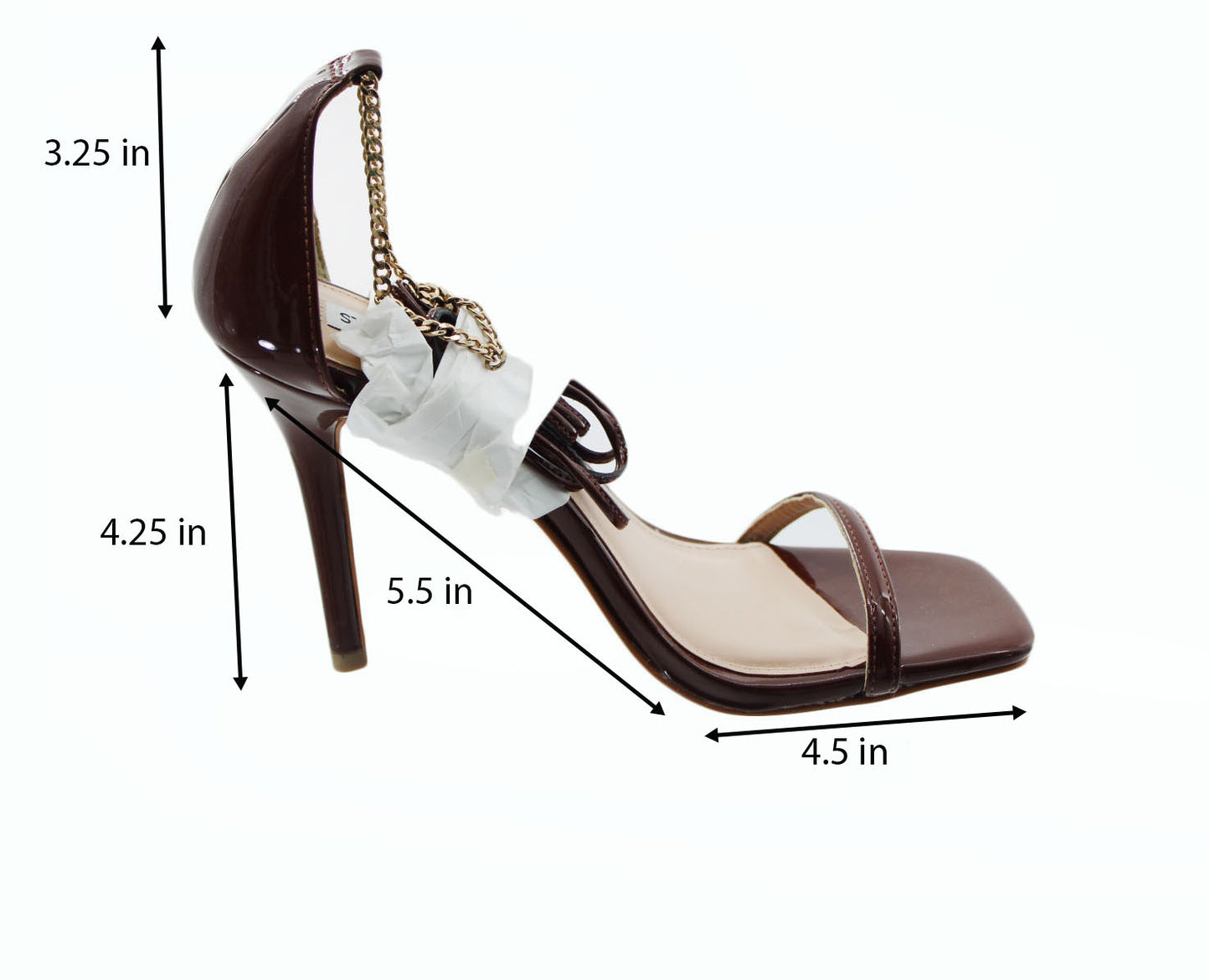 Women Sandals Steve Madden Wister Chain Trim Strappy Sandals Size 8 Cognac