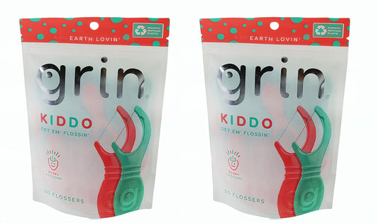 Dental Floss Grin Kiddo Flossers-80 Count 2 Pack