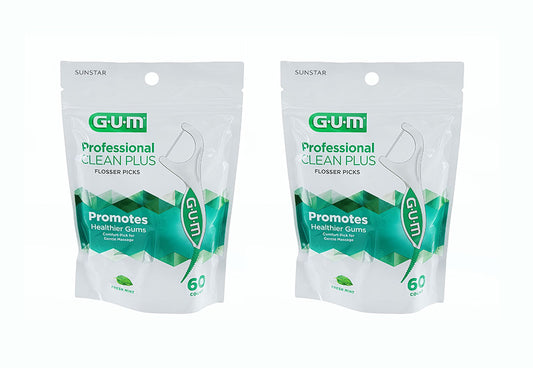 Dental Floss Gum Pro Clean Fresh Mint Flosser Picks - 60 Count 2 Pack