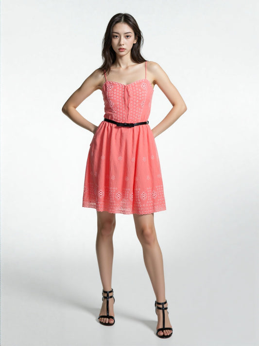 City Studios Missy Lace A line Dress Size 1 Orange