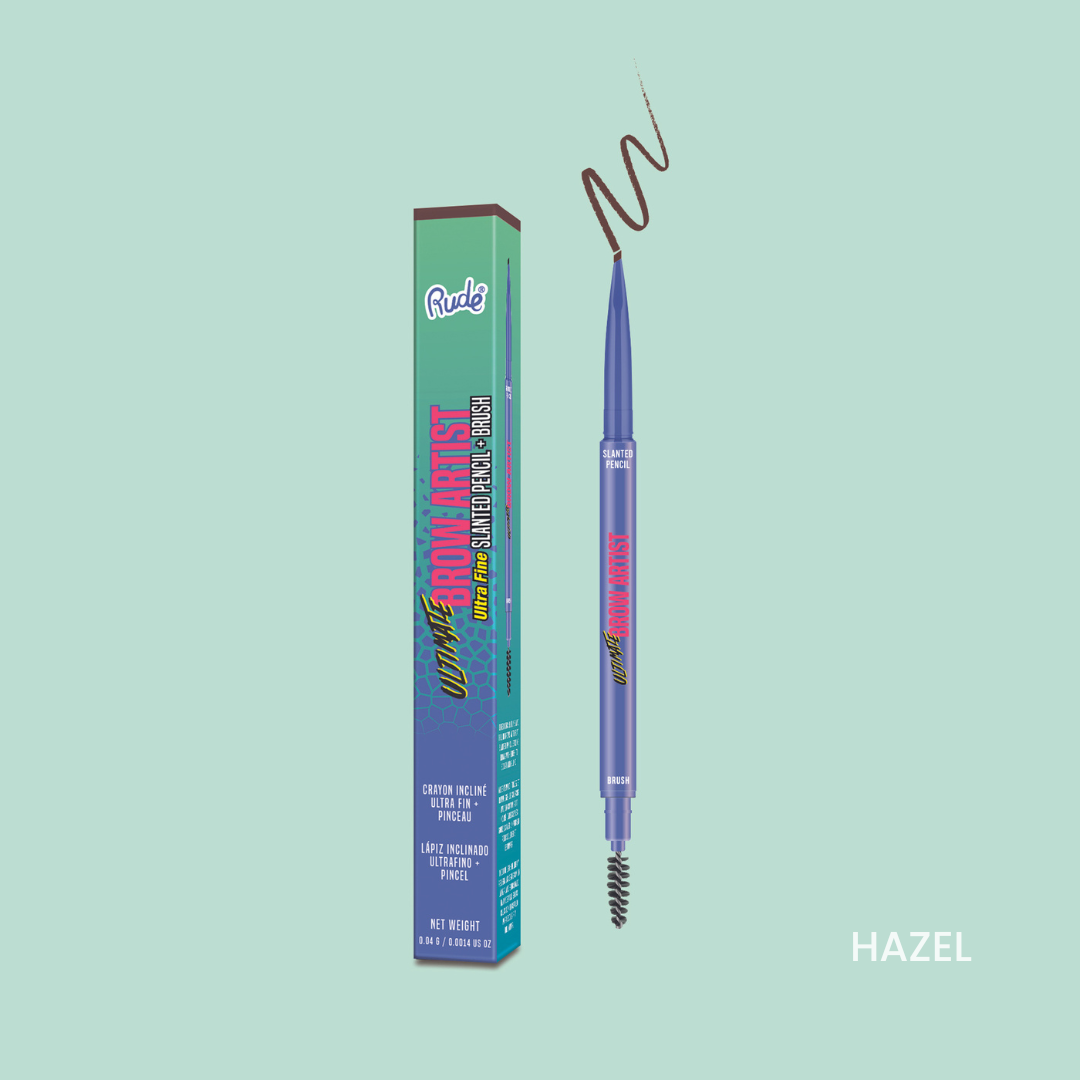 RUDE Ultimate Brow Artist Ultra Fine Slanted Pencil & Brush Hazel