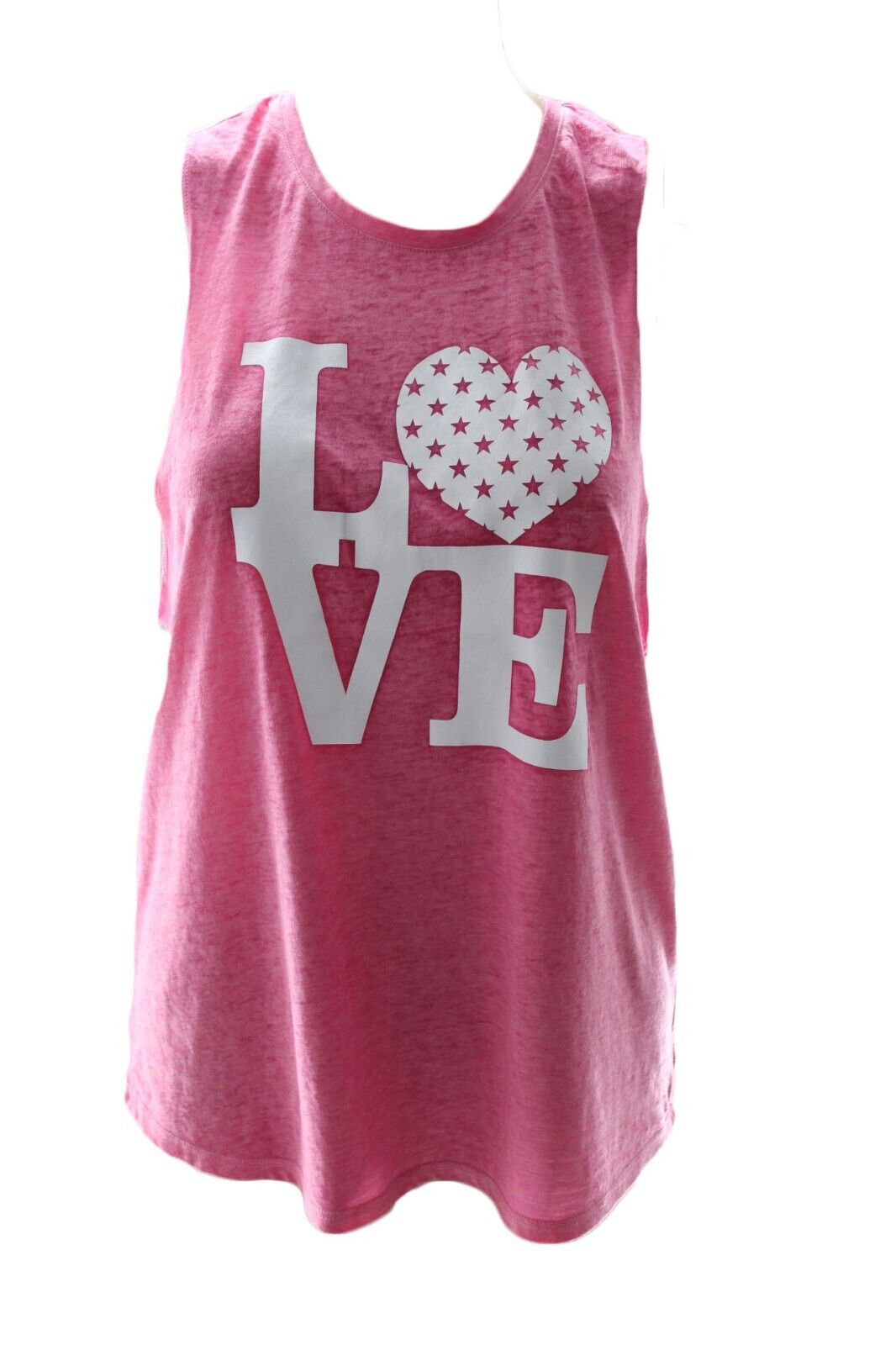 Xhilaration Junior Pink Love Sleeveless Tank Top Size M 7-9