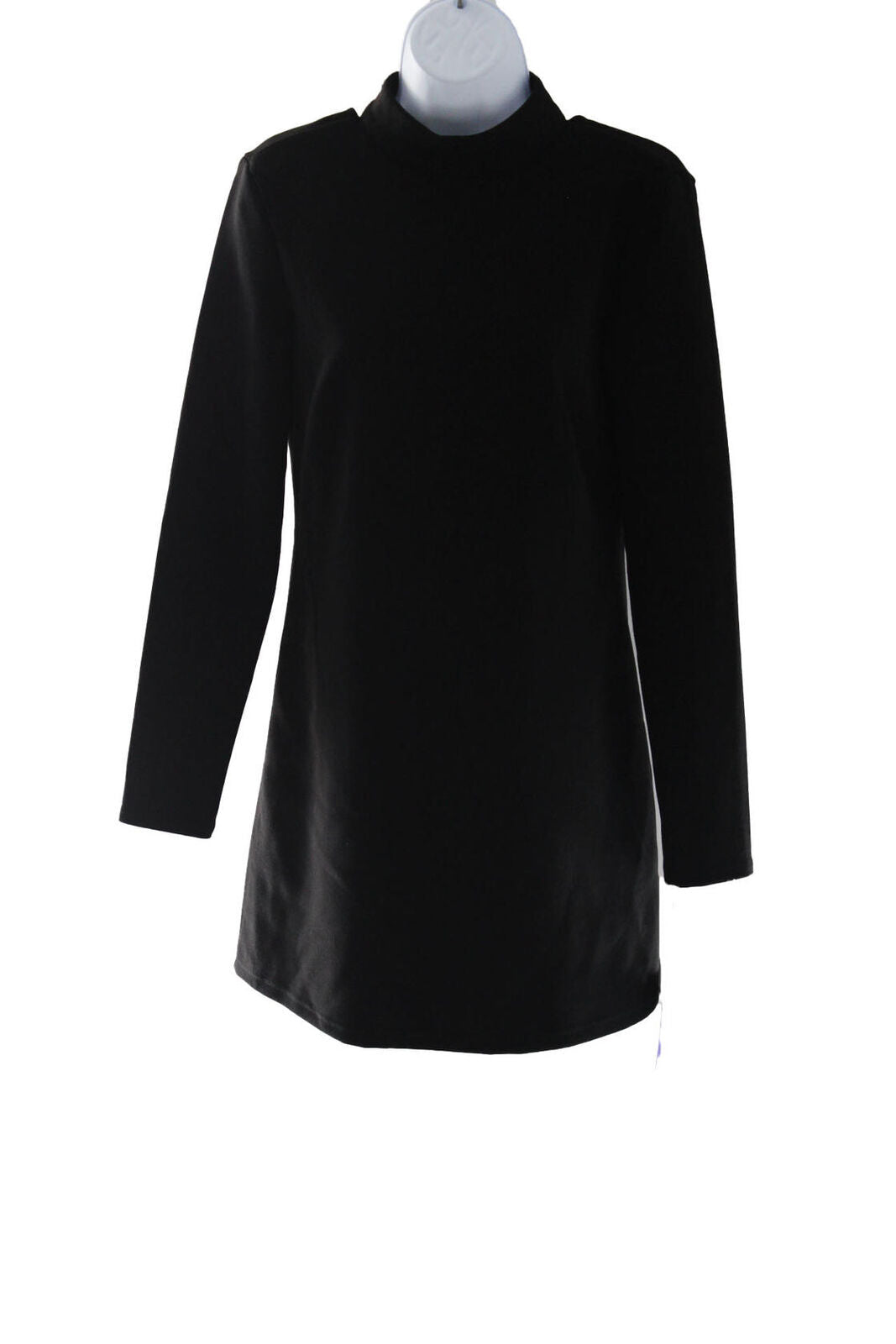 Future Collection Women's Long Sleeve Mock Neck Open Back A-Line Mini Dress