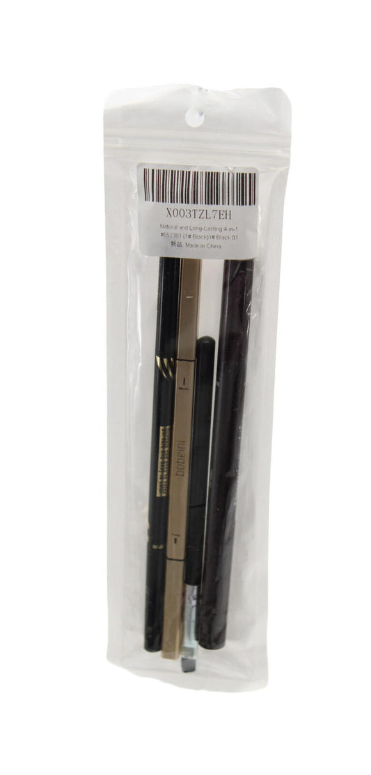 Eyebrow Pencil Set Bobeini Natural and Long-Lasting 4-in-1 Eyebrow Pencil Set s#052301 (1# Black)