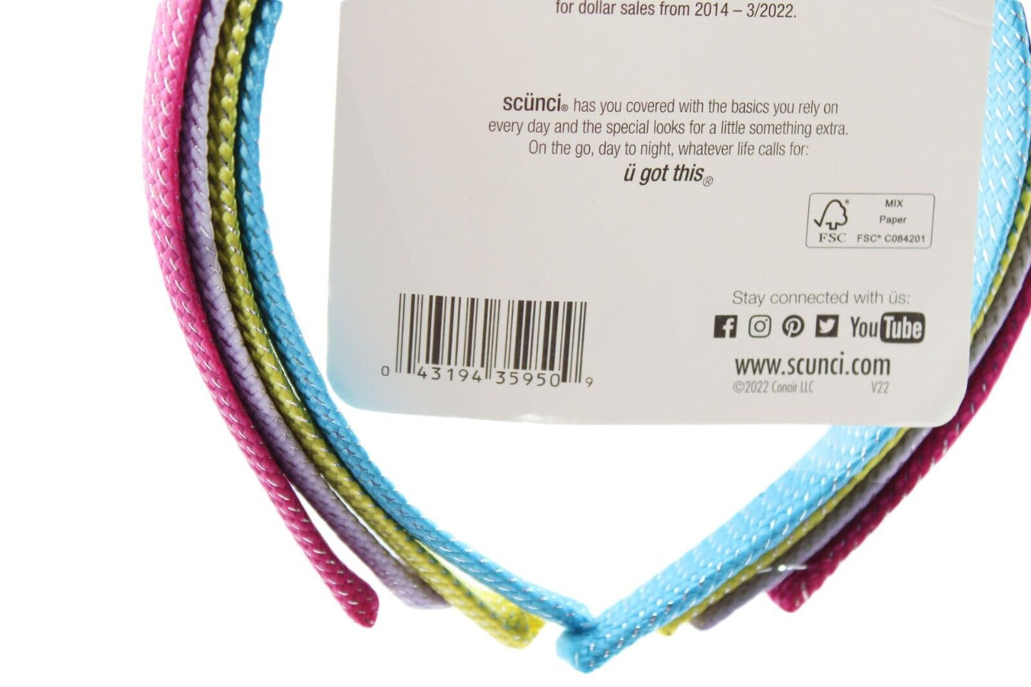 Headbands scunci Kids' Woven Headbands  4ct