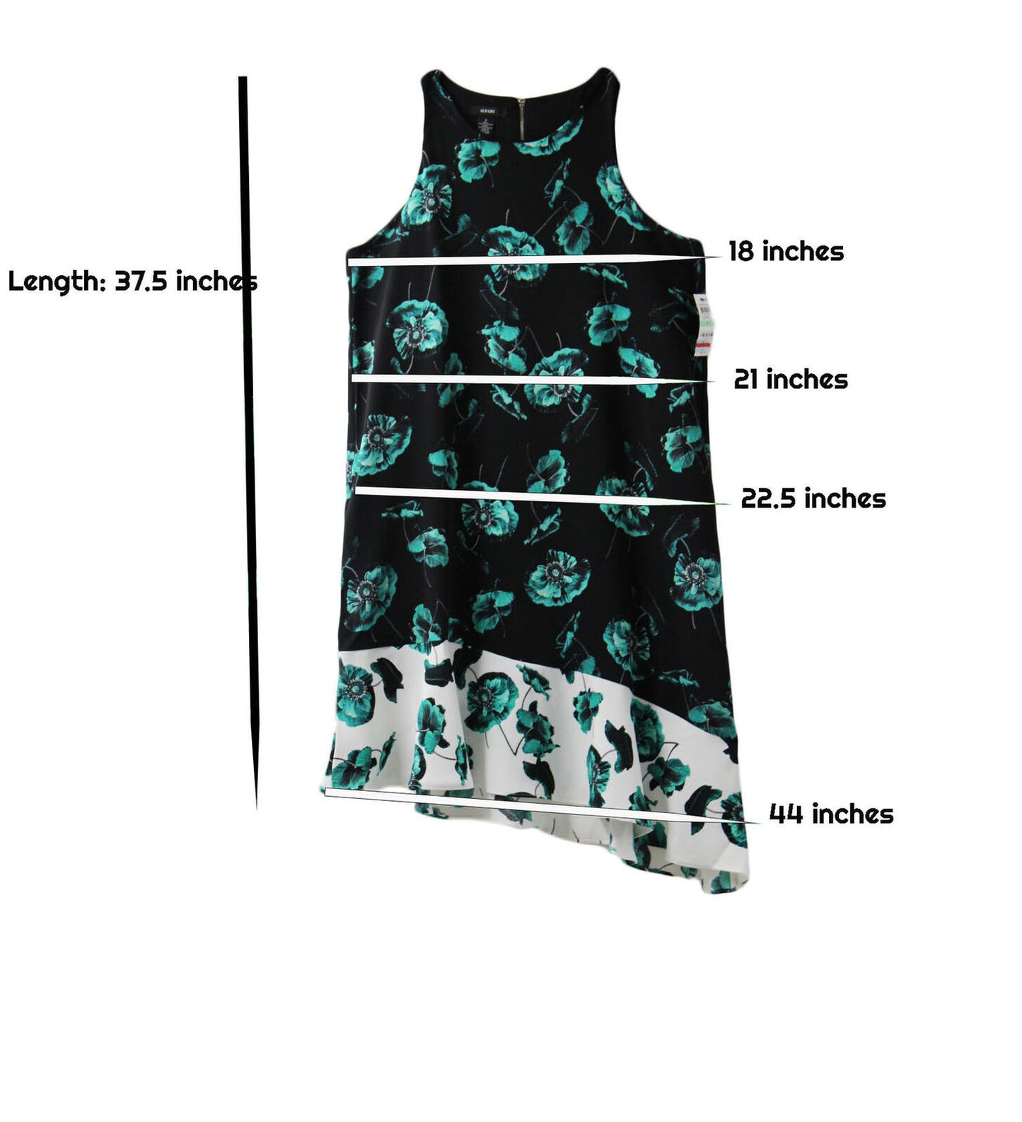 Women Dress Alfani Asymmetrical Sheath Floral Print Dress  Size 8 Multicolor
