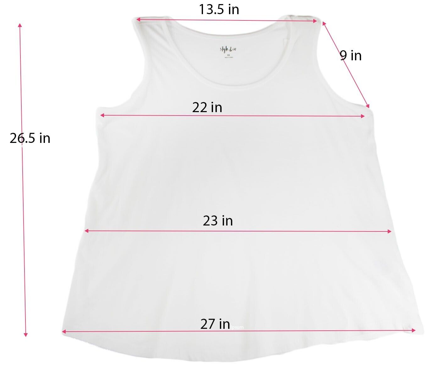 Women Top Style & Co Women White Plus Size Cotton Sleeveless Tunic Size One Size