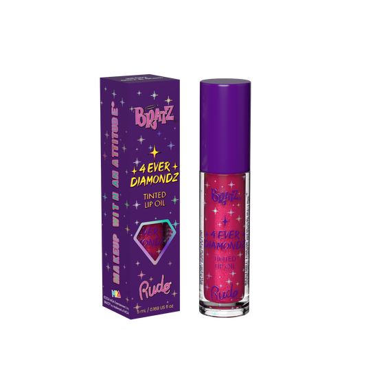 RUDE Bratz 4 Ever Diamondz Tinted Lip Oil Glitz & Glam 0.1 oz